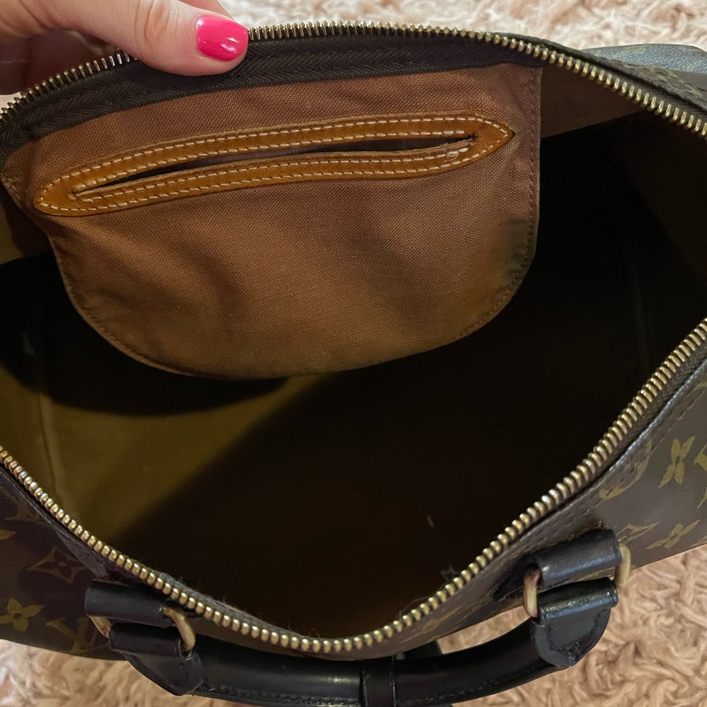 Louis Vuitton Brown Monogram Satchel with Gold Accents - Picture 6 of 15